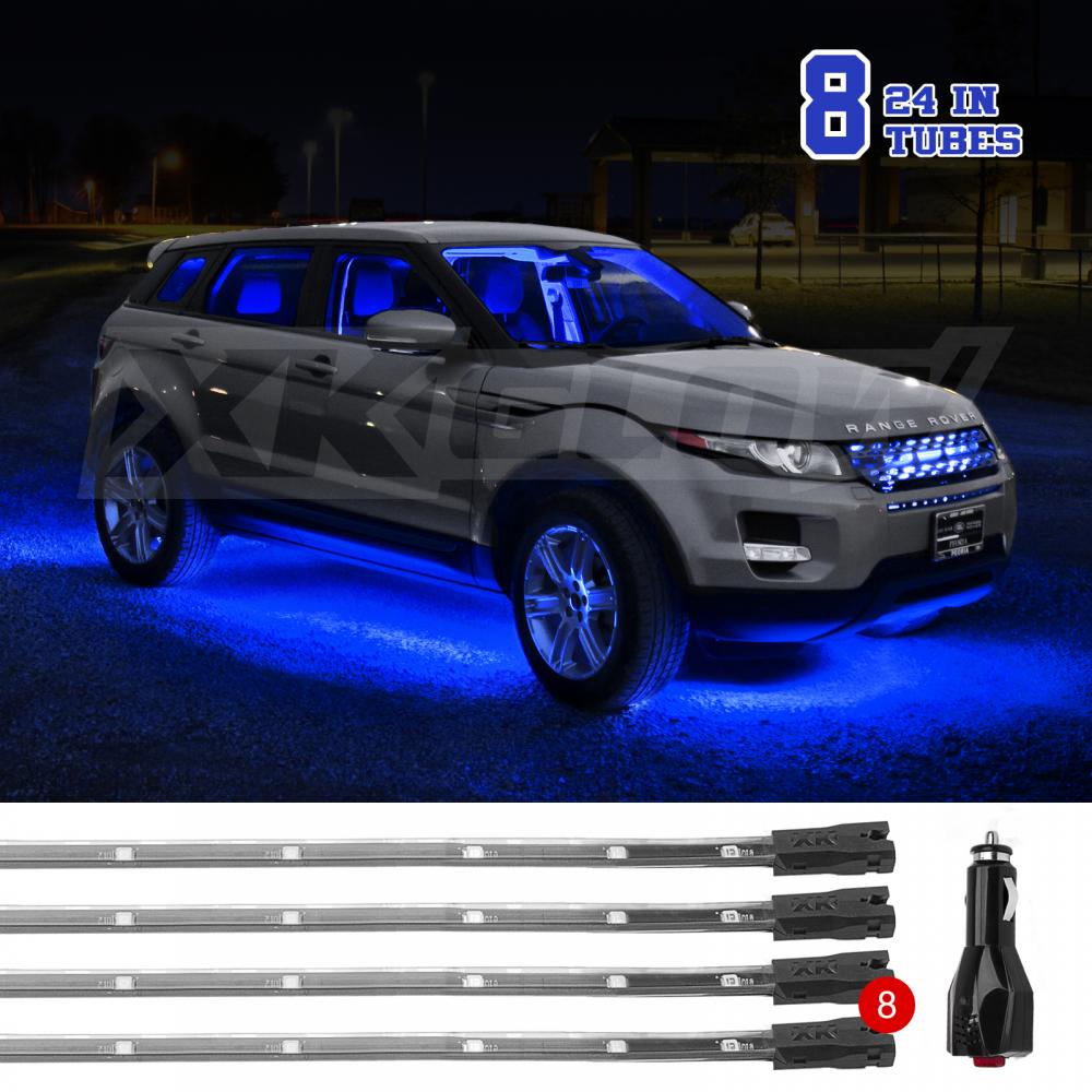 8pc BLUE LED Under Car Lights Truck SUV Neon Lighting Kit USA Fast