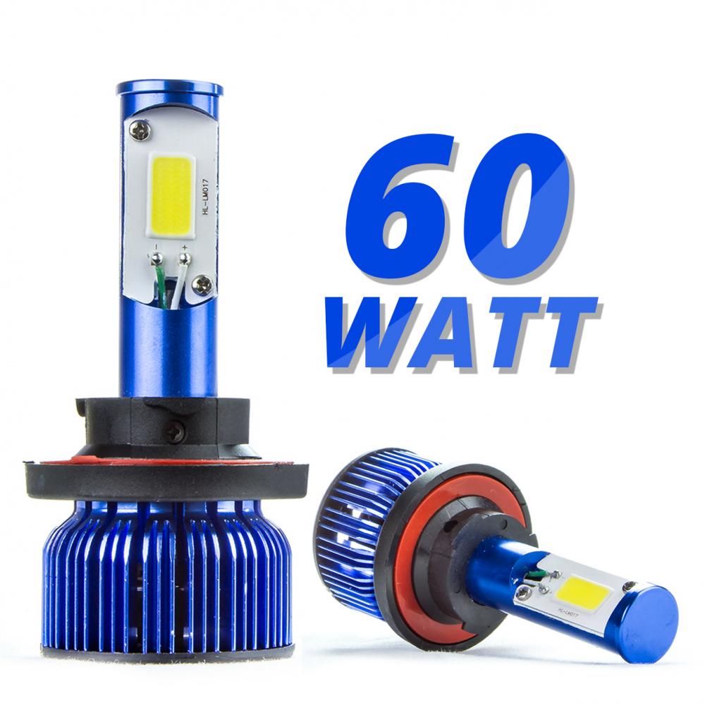 H13 High Low Dual Beam 60 Watt LED Projector Headlight Bulbs Conversion