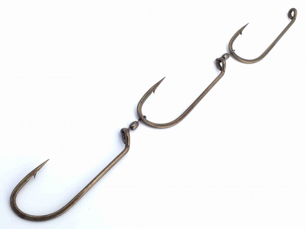 GANG HOOKS WITH SWIVELS 6/0 x 90 FISHING HOOKS 2X STRONG BRONZE