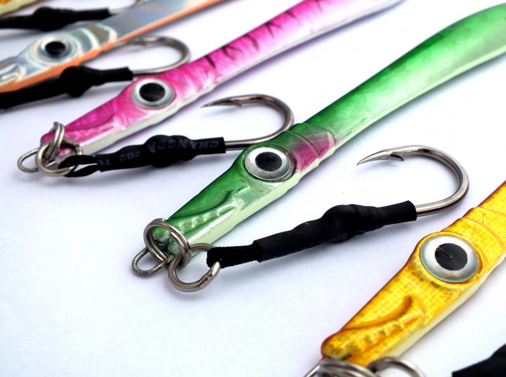 Chomp Fishing Lures Deep Water Kingfish Knife Jigs 100g x 5 Colours