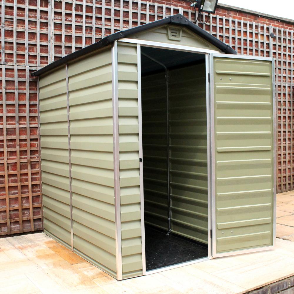 4x6 Plastic Garden Shed Skylight Storage Sheds Palram Green Building eBay