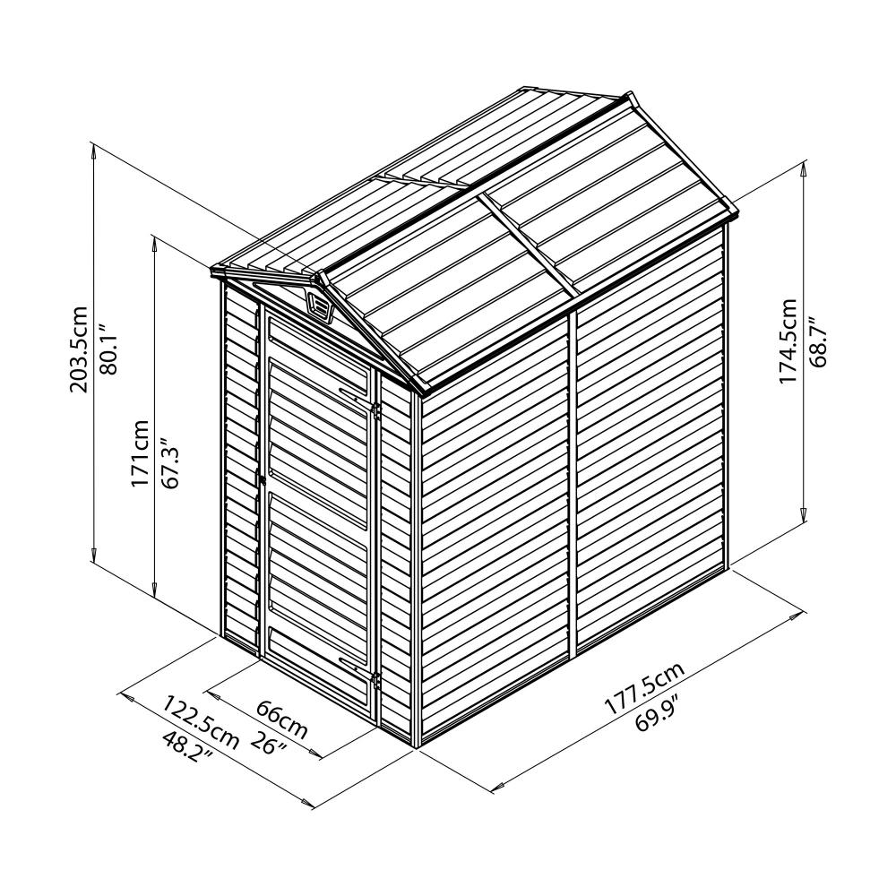 4x6 Plastic Garden Shed Skylight Storage Sheds Palram Green Building eBay