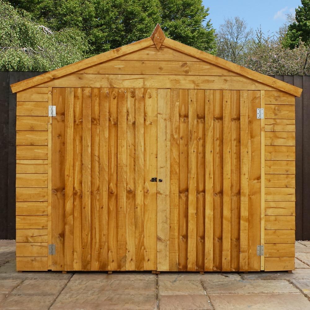 7x3 Overlap Wooden Storage Shed Double Doors Apex Roof 