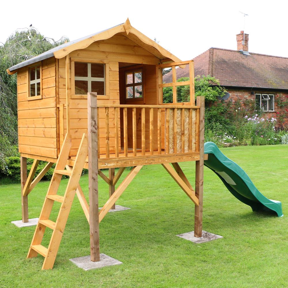 Childrens 5x5 Wooden Playhouse Poppy Tower & Slide, T&G Cladding, eBay