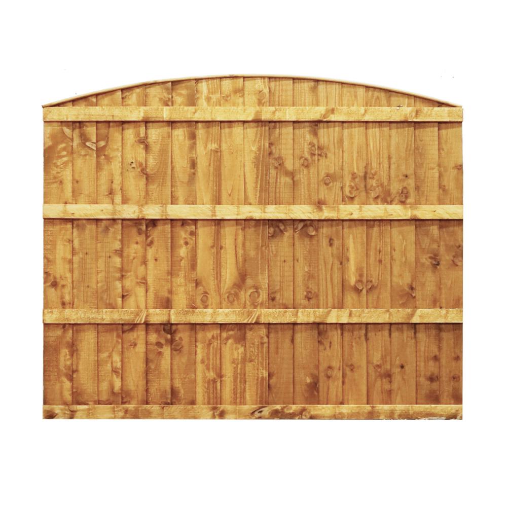 Wooden Fence Panels • Vertical Feather Edge Curved Fencing Panel 6ft