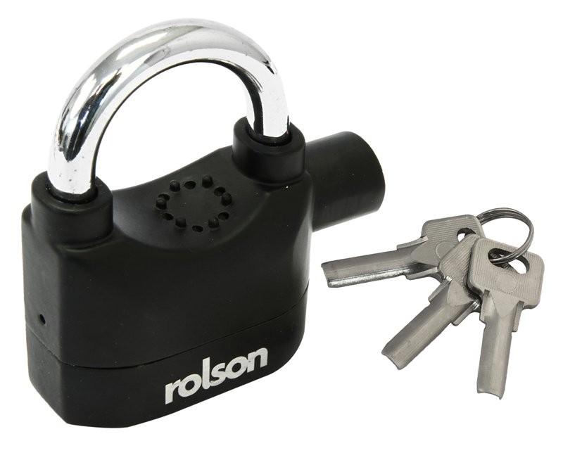 Rolson Alarm Padlock 110db twin tone siren alarm padlock eBay