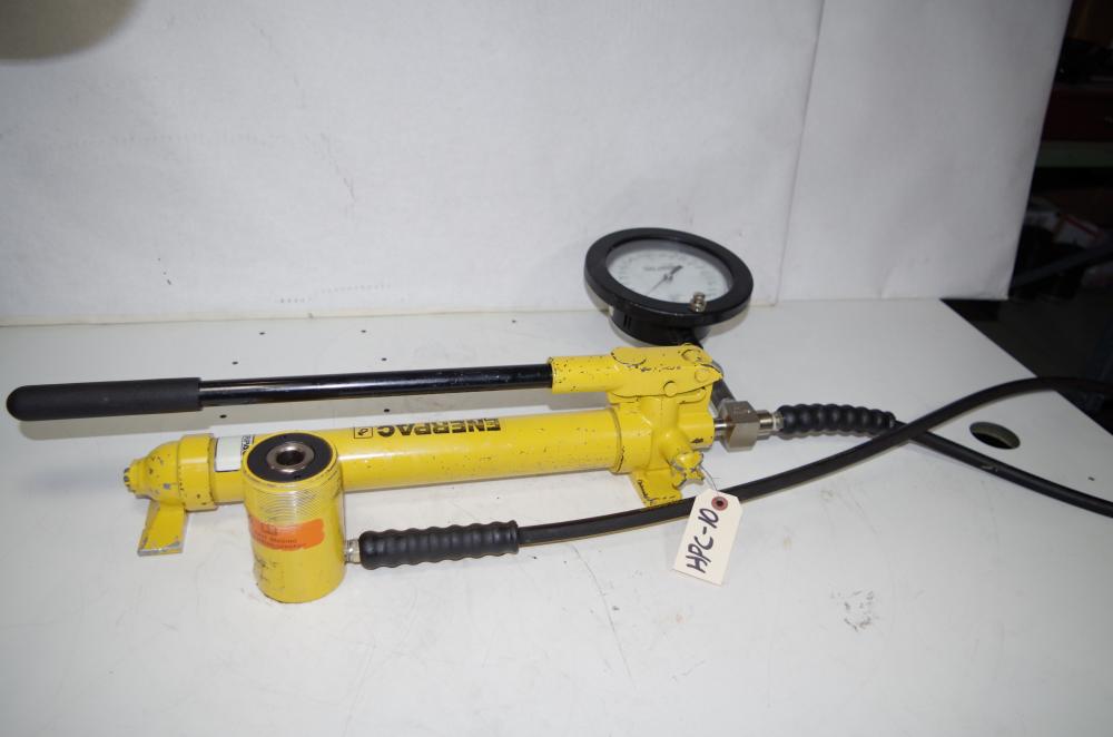 ENERPAC HYDRAULIC HAND PUMP P39 10,000PSI & RCH121 12TON CYLINDER HPC