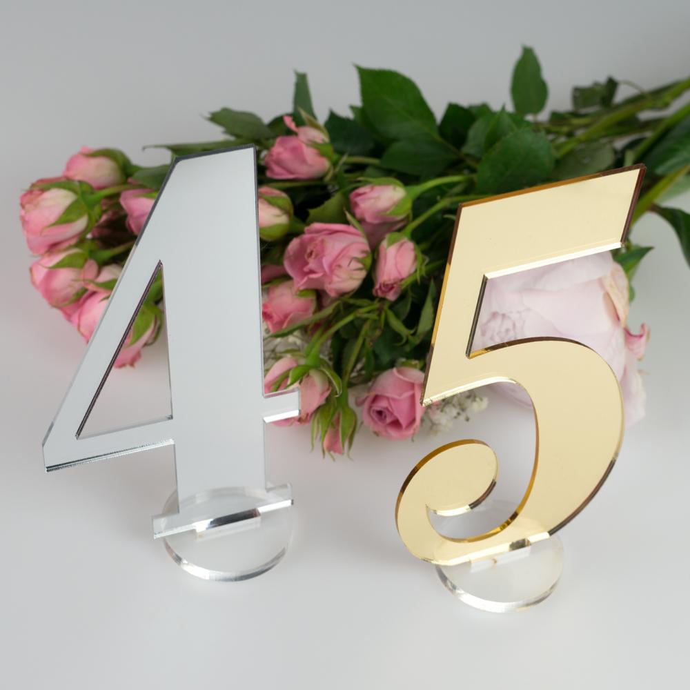Acrylic Laser Cut Table Numbers with stand Custom Wedding Numbers Bridal