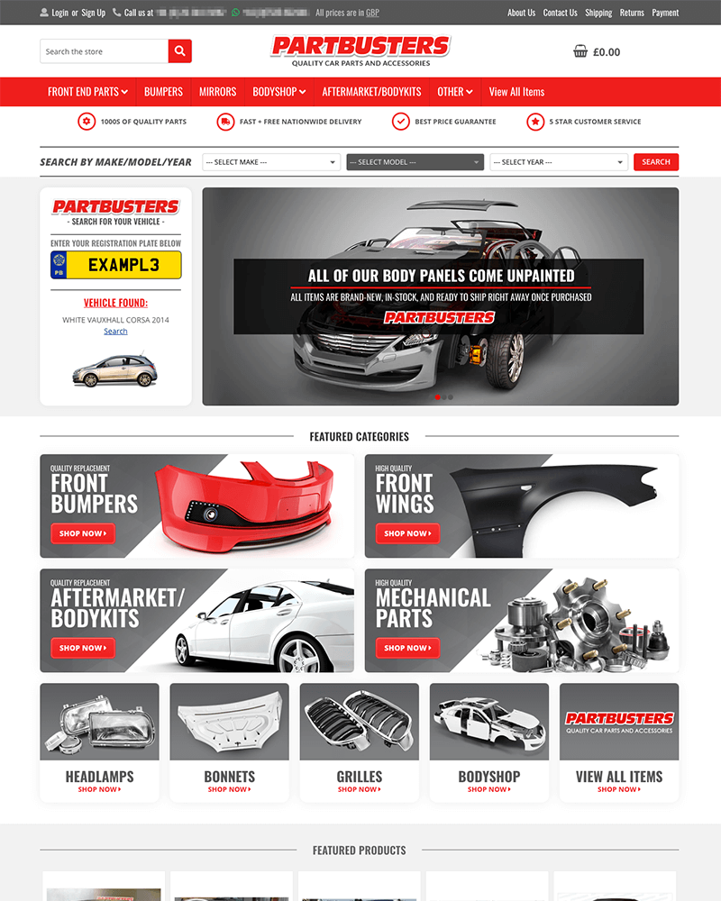 Car Parts Website Design Ecommerce Frooition   Bc 025 