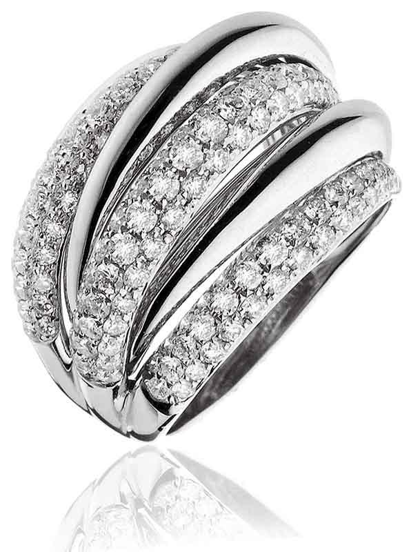 Pave Diamond Band 1.85ct F VS Chunky Wedding Ring 15mm Wide in 18ct ...