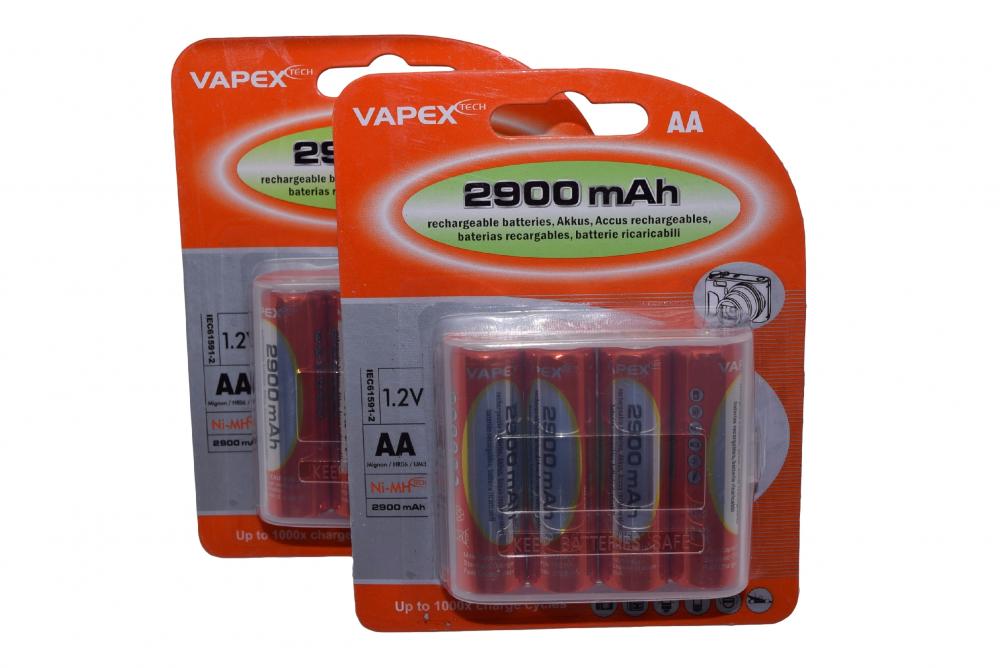 AA 4 x 2900 mAh NiMh Rechargeable Batteries Vapextech | eBay