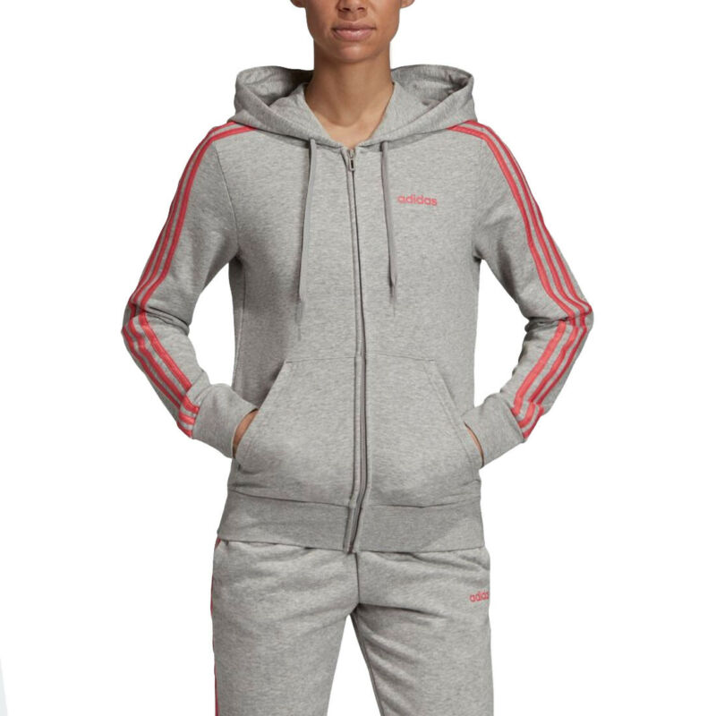 adidas 3 stripes hooded sweatshirt