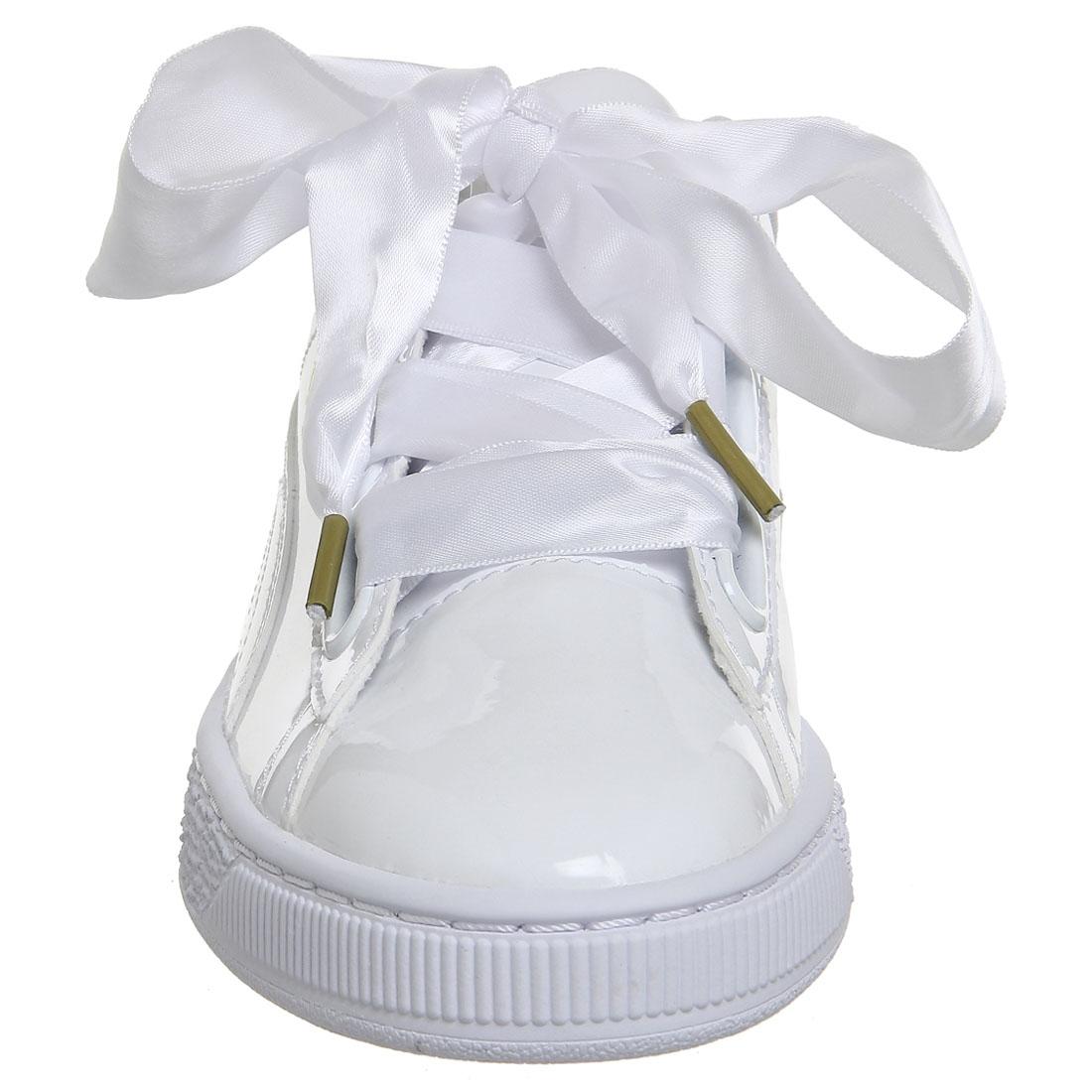 puma white ribbon trainers