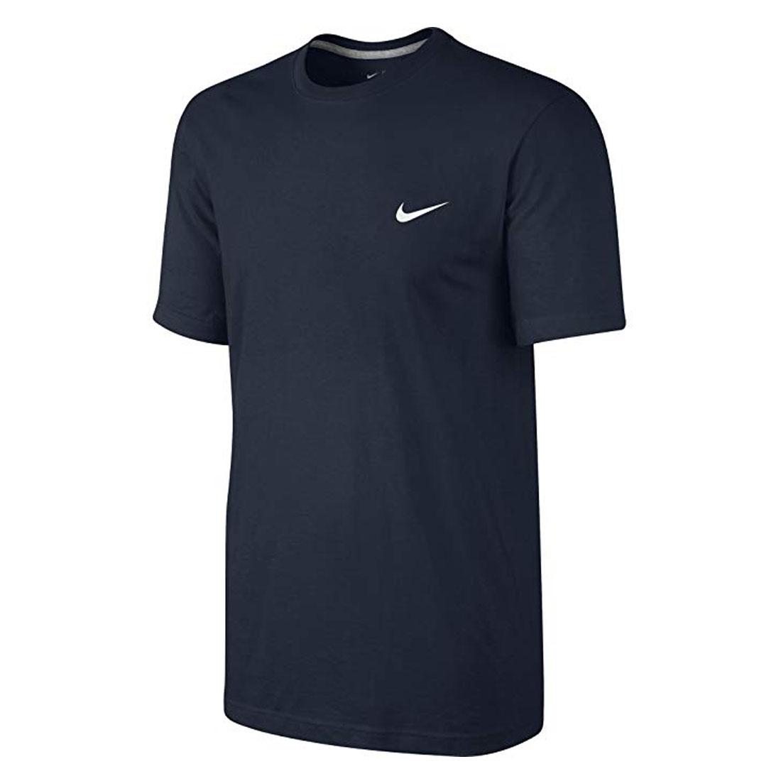 Nike Swoosh Mens Classic T Shirt Sports Gym Crew Navy Blue White Grey ...