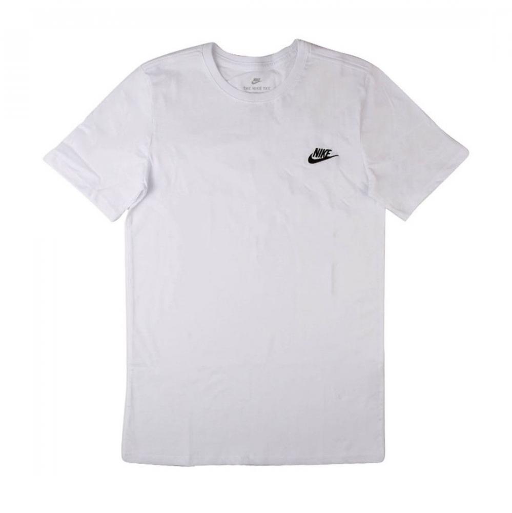 Nike Futura men's white embroidered cotton short sleeve logo sports tee ...