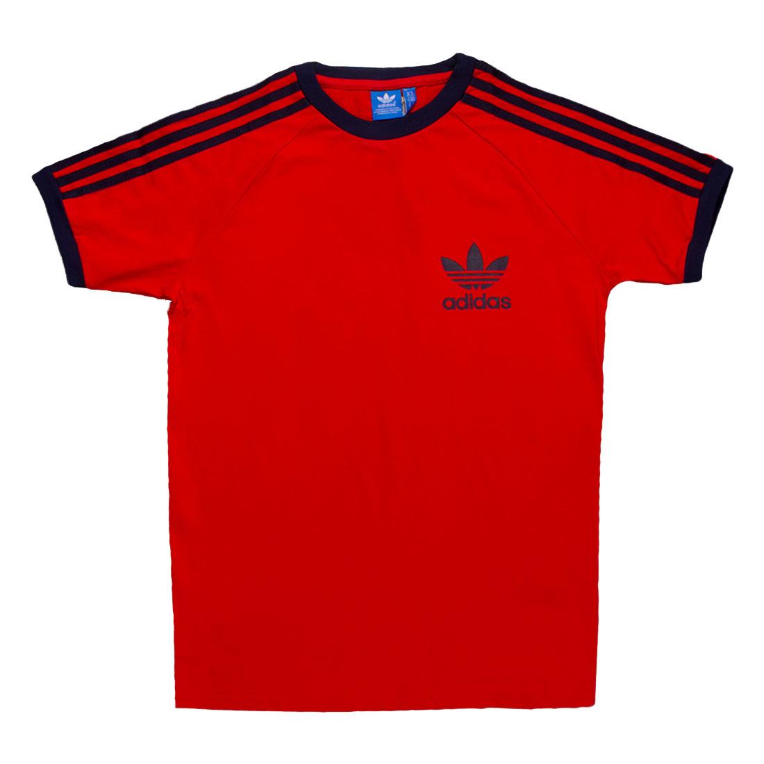 adidas Mens T Shirt originals Essentials White Black Red Blue 3 Stripe