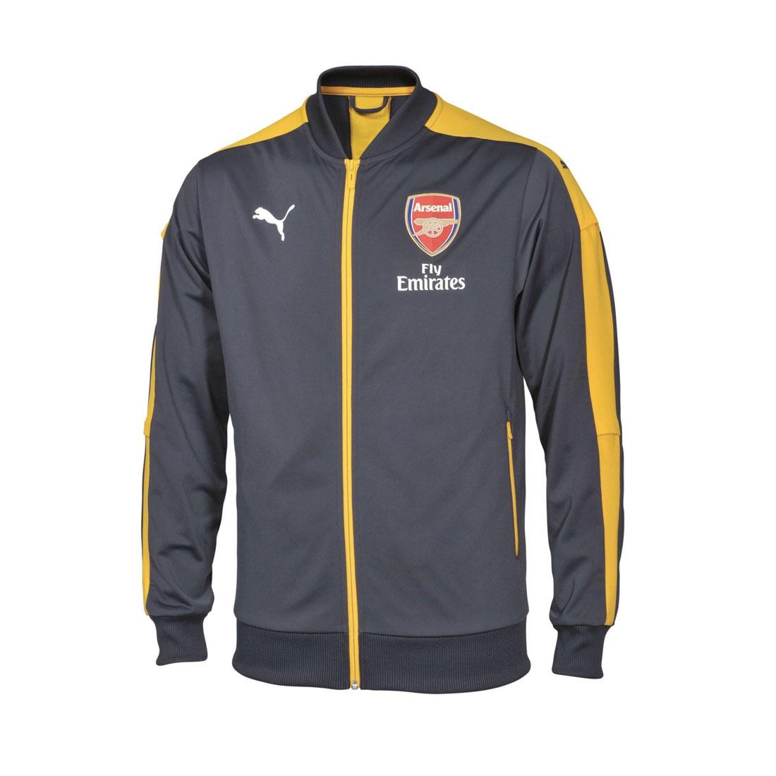 Arsenal Puma Mens Stadium Track Jacket Football Grey Training Top 2016 ...