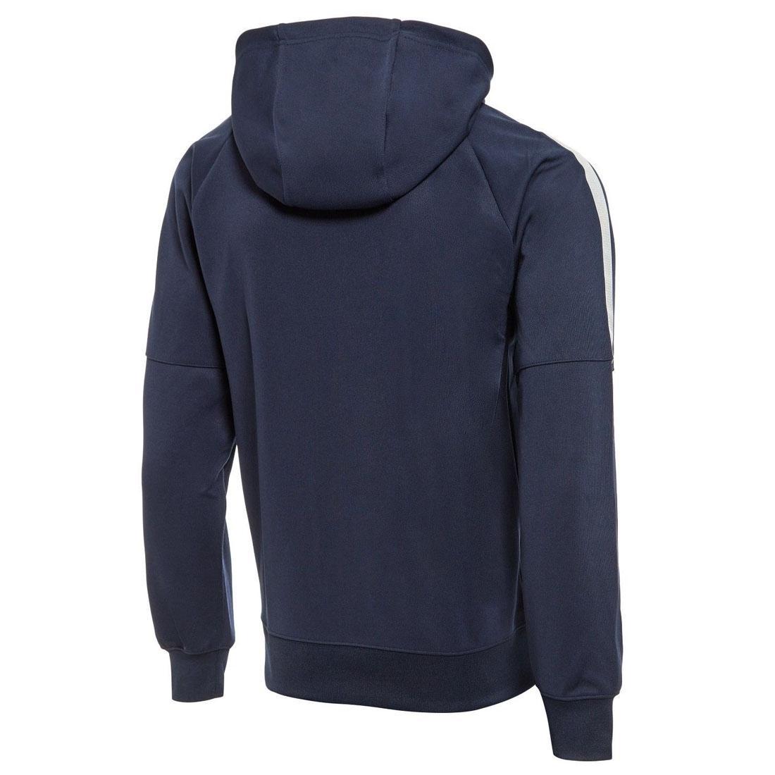 Nike Mens Black Blue Tribute Hoodie Full Zip Poly Sweatshirt Sports ...