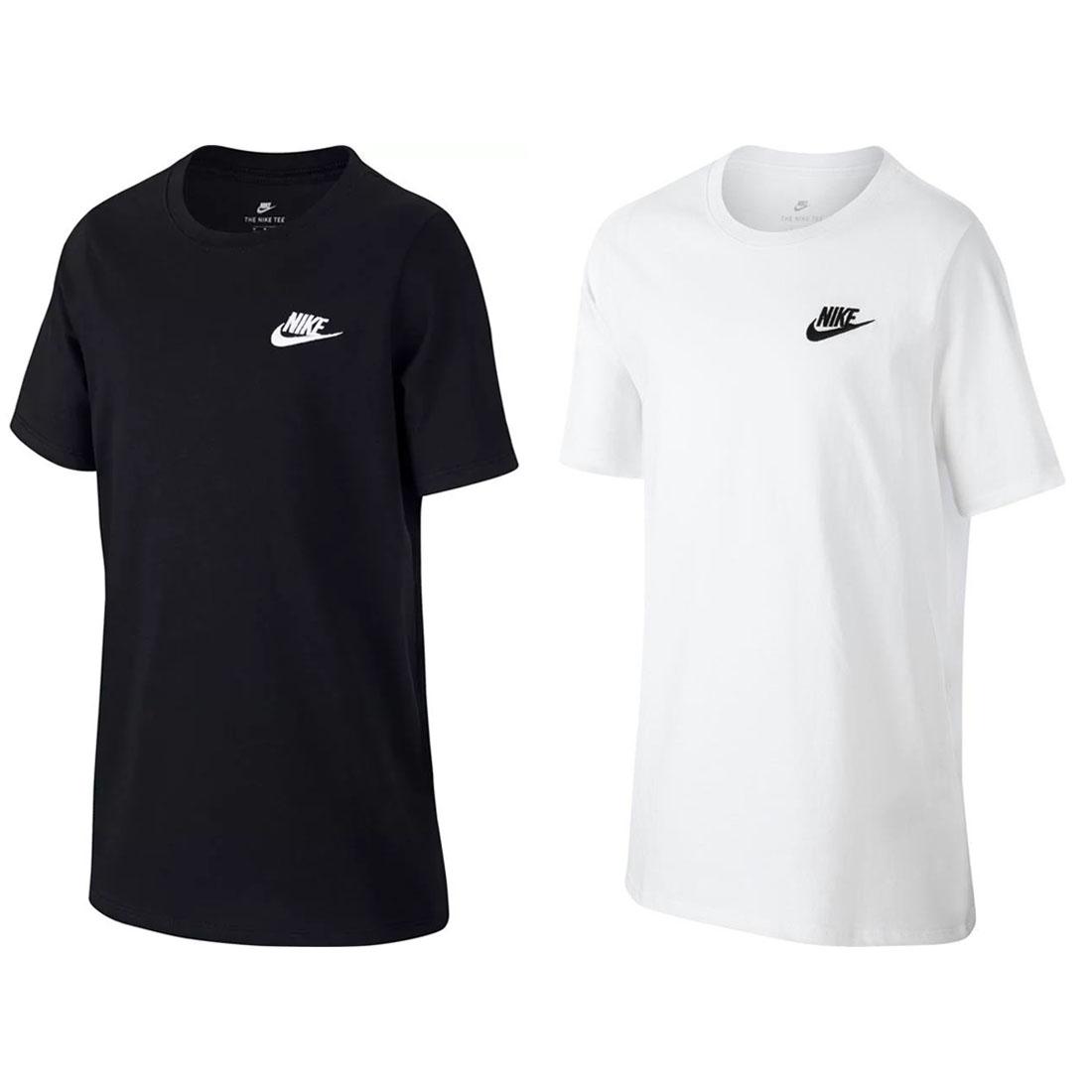 Nike Childrens T Shirt Futura Logo Basic Sports Junior Swoosh Casual Tee |  eBay