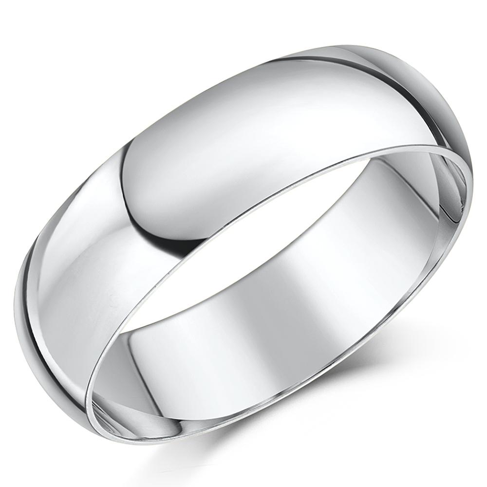 His & Hers 4&6 mm Rings 9ct White Gold Wedding Bands Men's & Ladies Ring Set 9