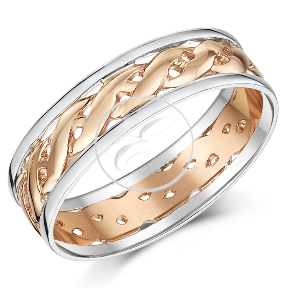 His & Hers 6mm & 7mm 9ct Rose Gold Celtic Wedding Ring Set