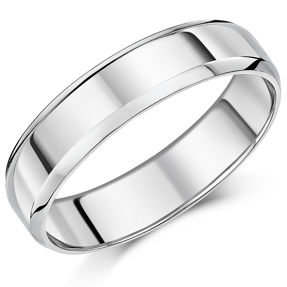 Palladium Wedding Ring Bevelled Edge 5mm 6mm Ring | eBay