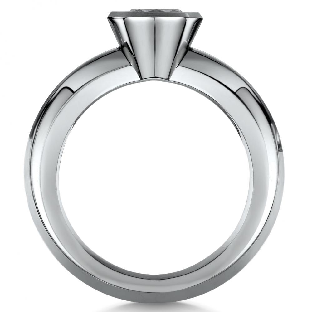 Titanium Engagement Ring Solitaire CZ Stone 2ct Flush Set Ring eBay