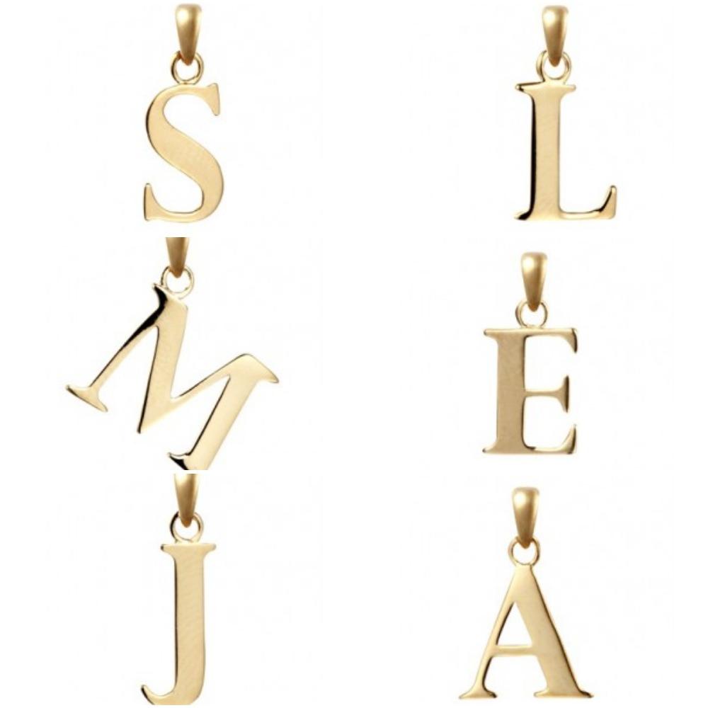 9ct Gold Initial Pendant Necklace 18'' Necklace Gold Jewellery 375 ...