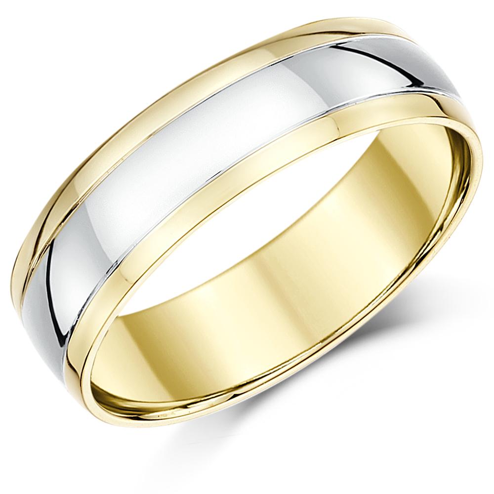 9ct Two Colour Yellow and White  Gold  His Hers Wedding  