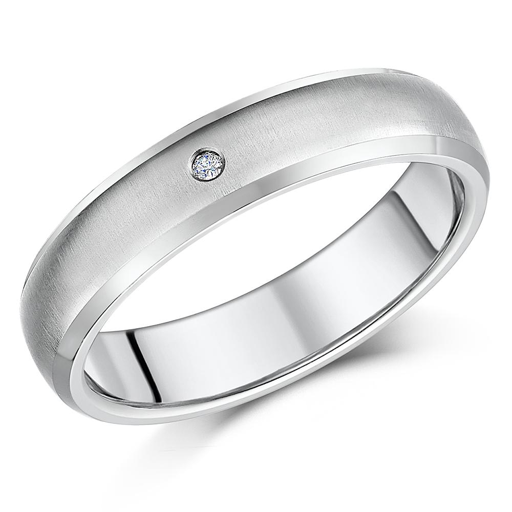 His &amp; Hers Titanium Diamond Wedding Rings 5mm &amp; 7mm | eBay