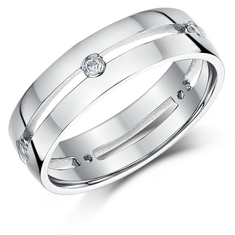 9ct White  Gold  Diamond Ring  Set Wedding  Ring  Bands 5mm 