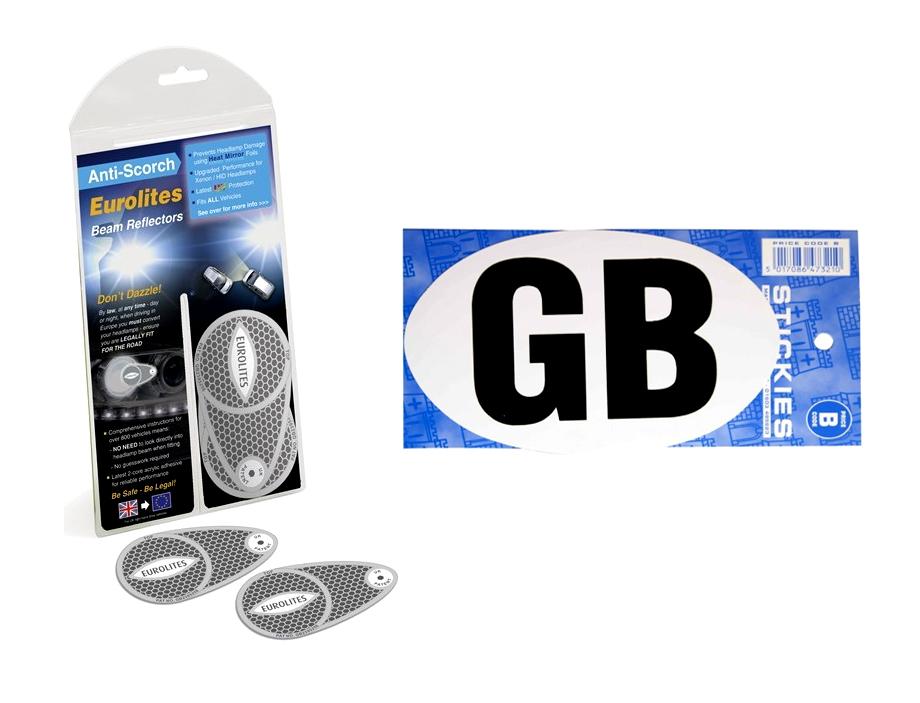 Fascio di Luci Anteriori Conversione Adattatori PROIETTORE BENDERS /& GB badge per la guida dell/' euro