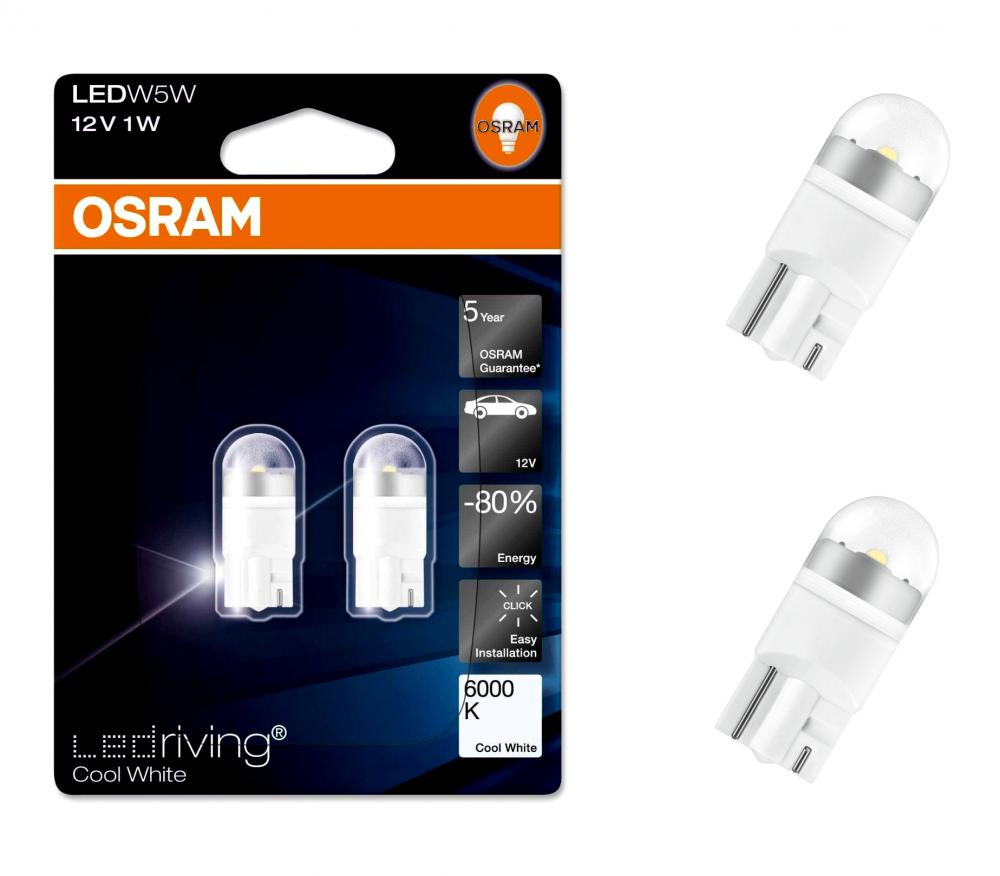 Details Zu Osram W5w 12v 501 Led Cool White Bulb 6000k Pair Sidelight Interior Light Car