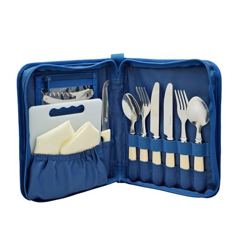 2 Person Picnic Travel Camping Cutlery Set In Zipped