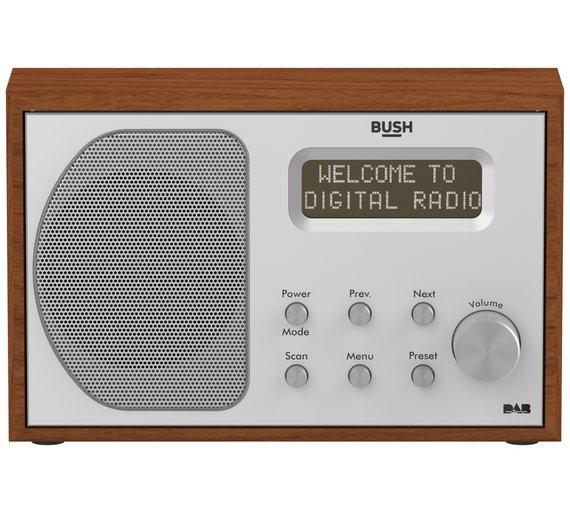 Bush Wooden DAB Radio DAB1207 Mono DAB / FM Radio