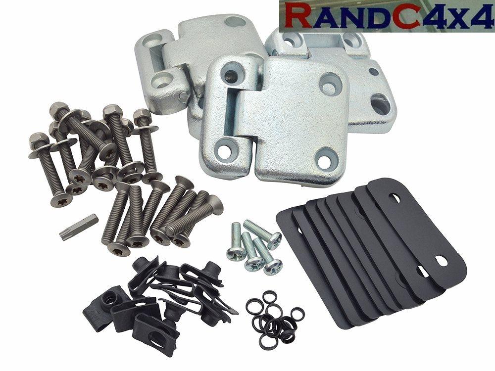 1070SS Landrover Defender Front Door Hinge Heavy Duty Kit & Stainless