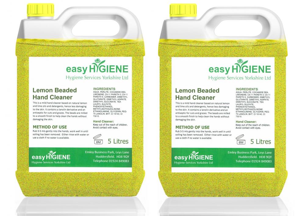 10L LEMON VOL Beaded Hand Cleaner grit liquid soap 2x 5 Litre abrasive