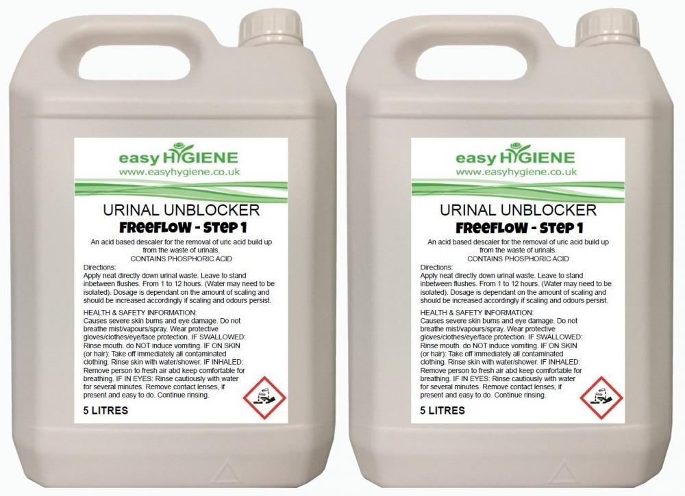 10L 2x5L URINAL FreeFLOW Descaler Cleaner for URIC ACID scale build up