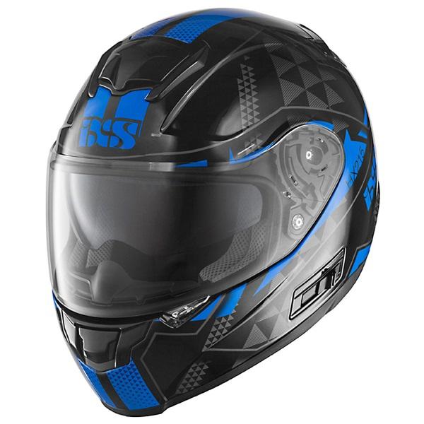 IXS HX 215 Triangle Black Blue Silver Motorcycle Helmet Motorbike Full