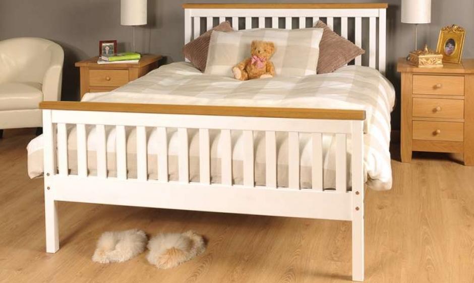 Double Bed In White Pine 4ft6 Double Bed Wooden Frame White Pine eBay