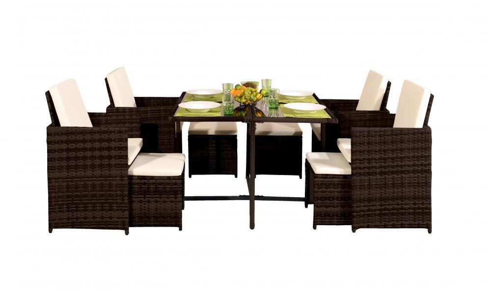 PRE-SALE 9PC Rattan Garden Patio Furniture Set -4 Chairs 4 Stools