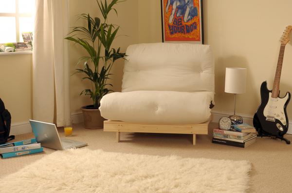 Luxury Futon Wooden Frame Sofa Bed, Single Futons Sofa Beds