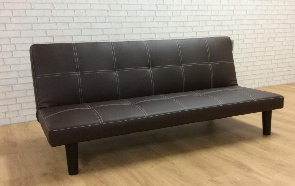 Single Faux Leather Sofa Bed In Dark, Quality Leather Sofa Beds