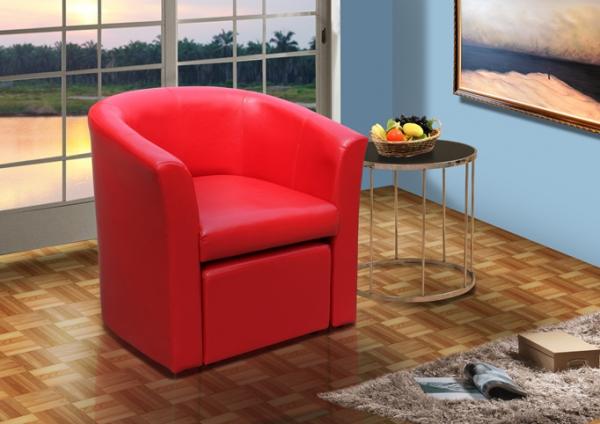 Stylish Faux Leather Tub Chair with Matching Footstool ...
