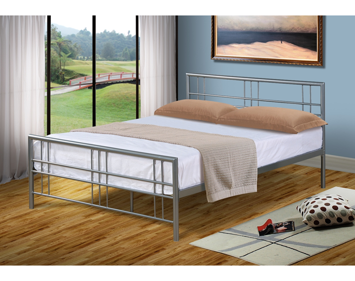 Metal Bed Frame in Silver Black Single / Double / King Size With Mattress Option eBay