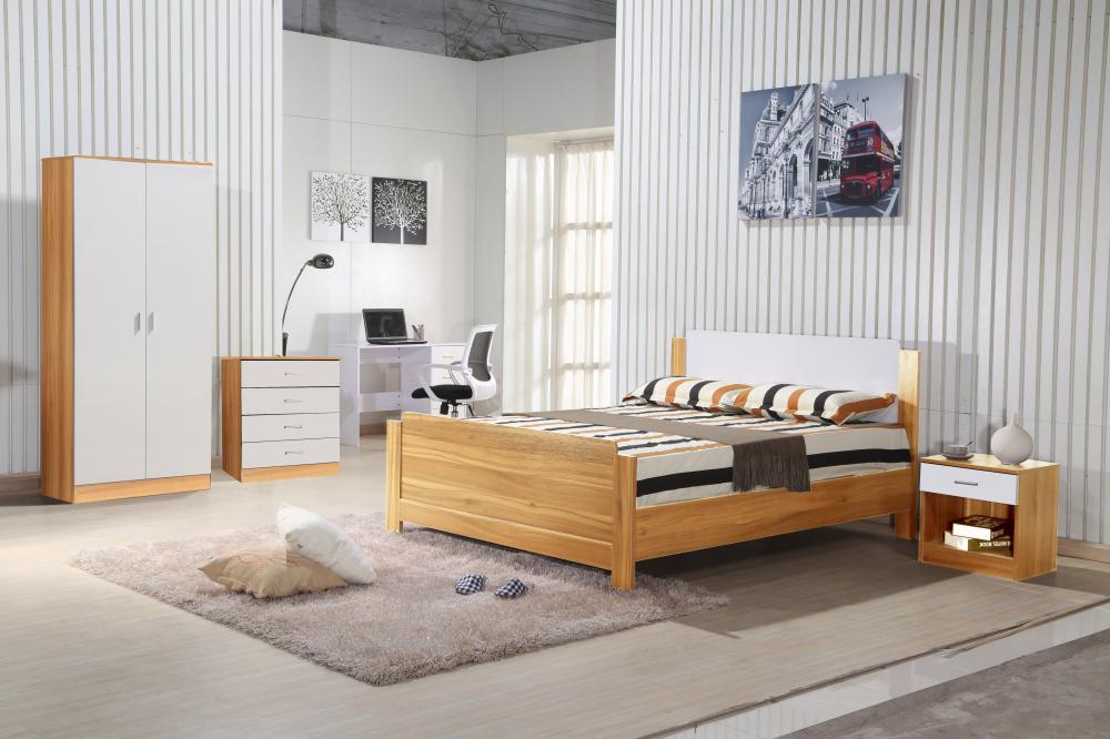 oak and white gloss bedroom furniture