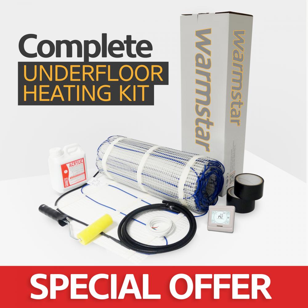 Electric underfloor heating mat kit 200w per m2 6.0m2 eBay