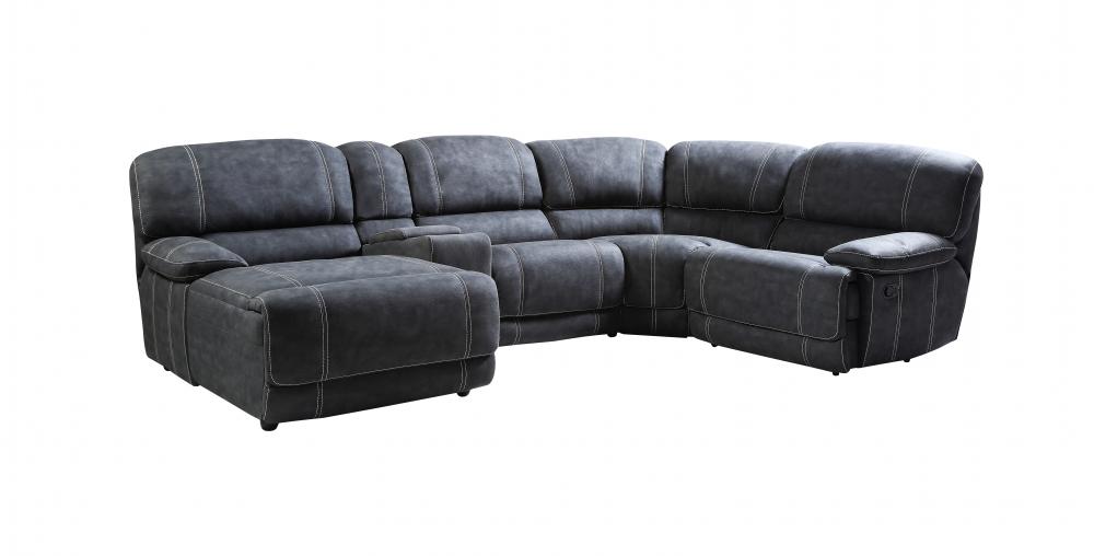 Gloucester Electric Recliner Corner Sofa Suede Fabric Cup Holder Left