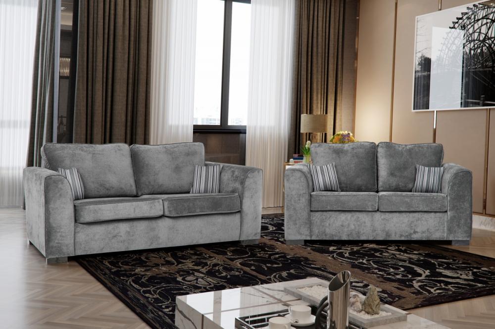 Nancy Fabric Sofa Suite Luxury 3 2 Grey Beige Sofas Settee Couches