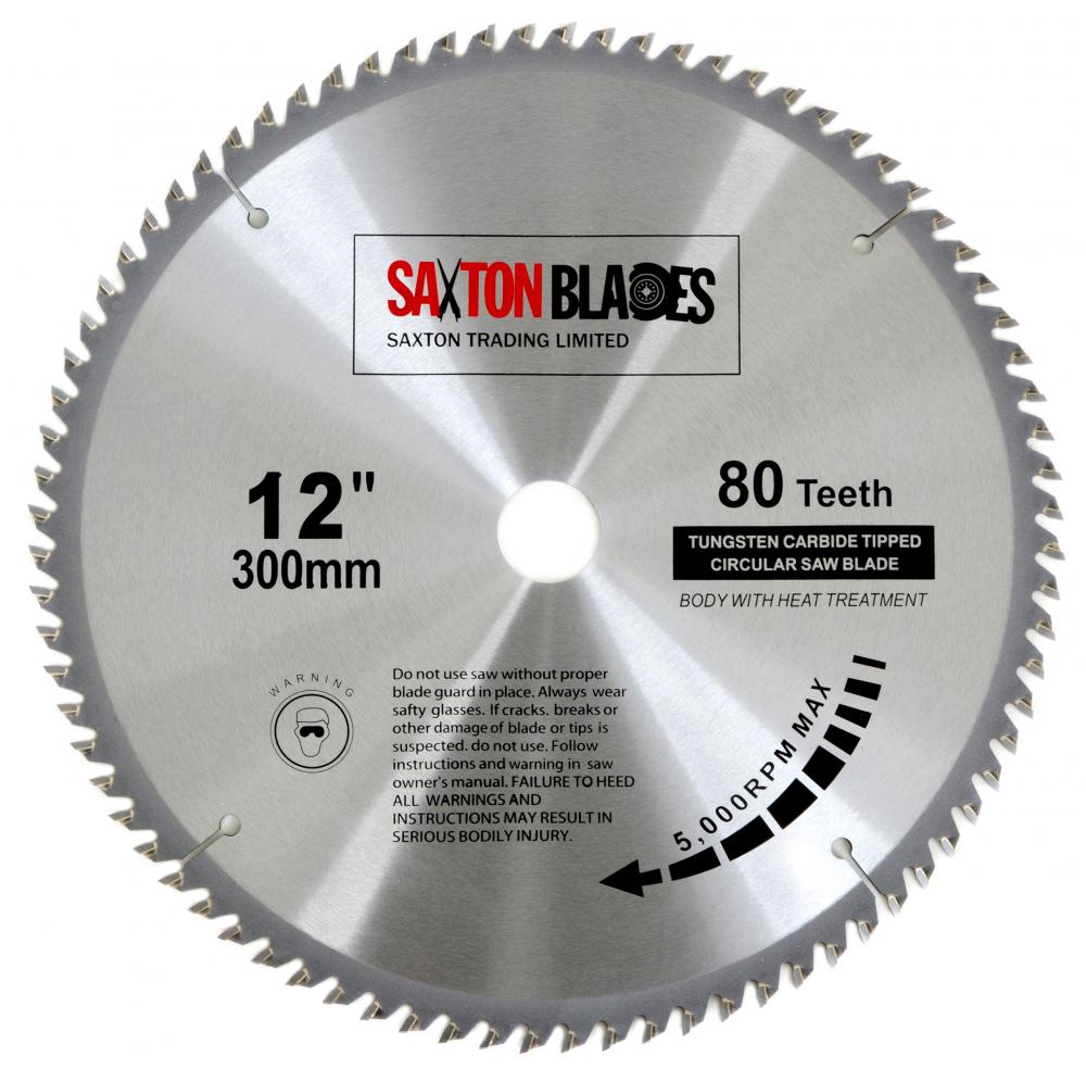 Saxton TCT Circular Saw Blade 300mm x 80T for Bosch Makita Dewalt fits